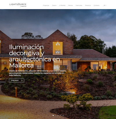 Lightsource Mallorca homepage screenshot